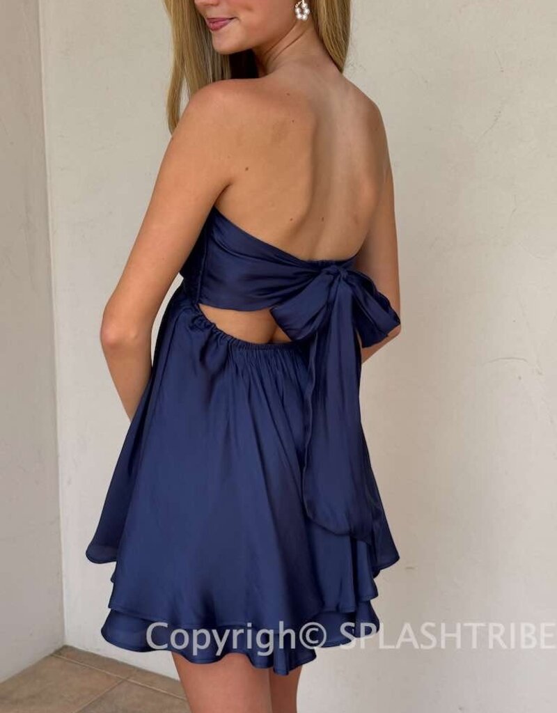 Ada Shimmer Twist Bust Mini Dress