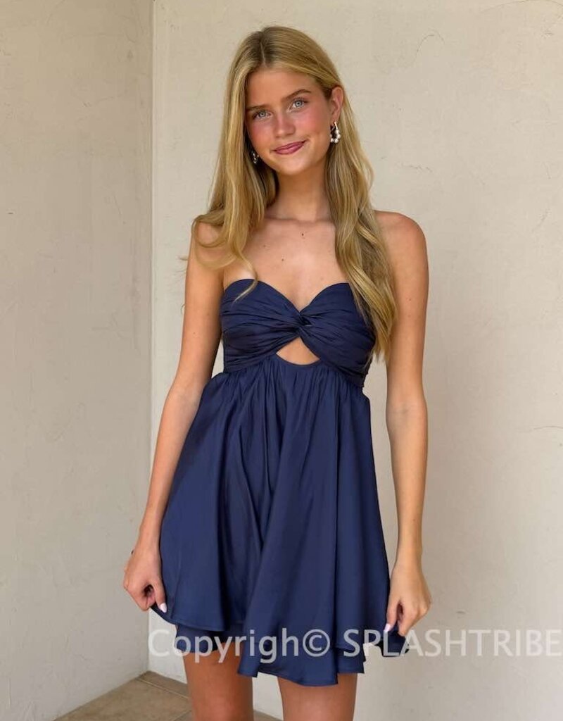 Ada Shimmer Twist Bust Mini Dress