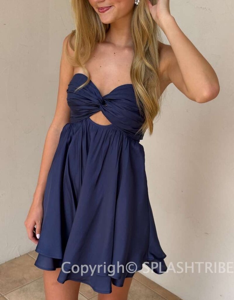 Ada Shimmer Twist Bust Mini Dress
