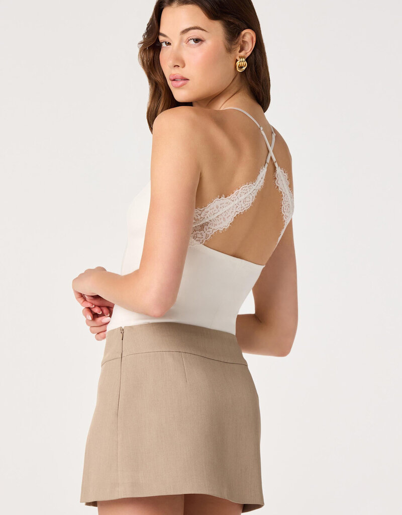 ASTR Naomi Lace Trim Criss Cross Cami Top
