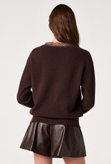 ASTR Jadyn Lace Trim V Neck Sweater
