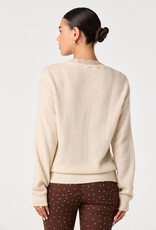 ASTR Jadyn Lace Trim V Neck Sweater