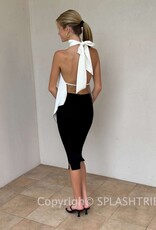 Georgetta Satin Asymmetrical Open Back Top
