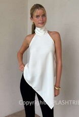 Georgetta Satin Asymmetrical Open Back Top