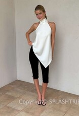 Georgetta Satin Asymmetrical Open Back Top