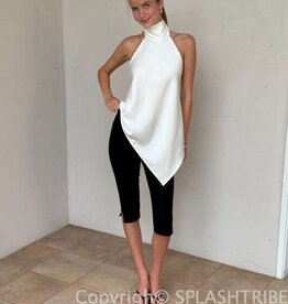 Georgetta Satin Asymmetrical Open Back Top