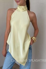 Georgetta Satin Asymmetrical Open Back Top