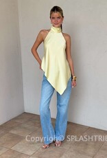 Georgetta Satin Asymmetrical Open Back Top