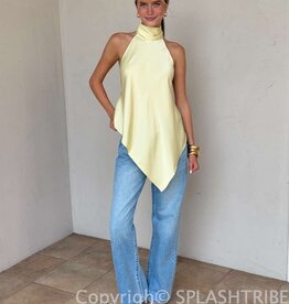 Georgetta Satin Asymmetrical Open Back Top