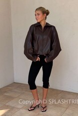 Bubble Hem Faux Leather Jacket