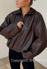 Bubble Hem Faux Leather Jacket