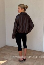 Bubble Hem Faux Leather Jacket