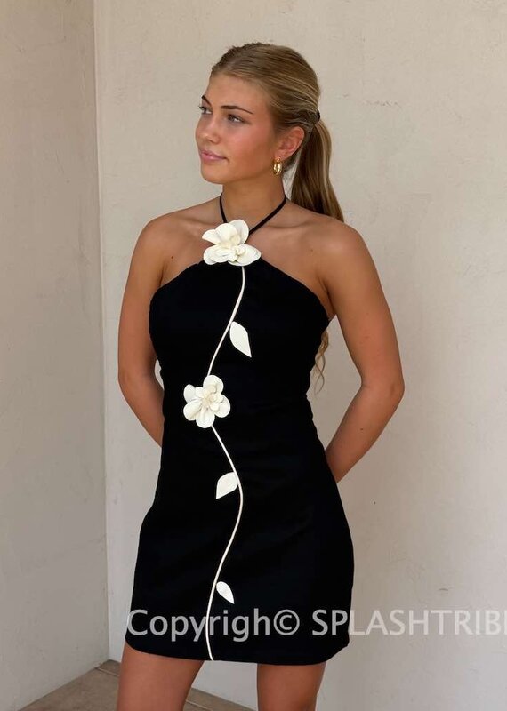 Kathryn Halter 3D Floral Mini Dress