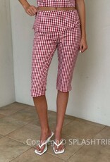 Adelaide Gingham Fold Over Capri Pants