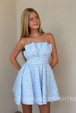 Georgia Strapless Jacquard Mini Dress