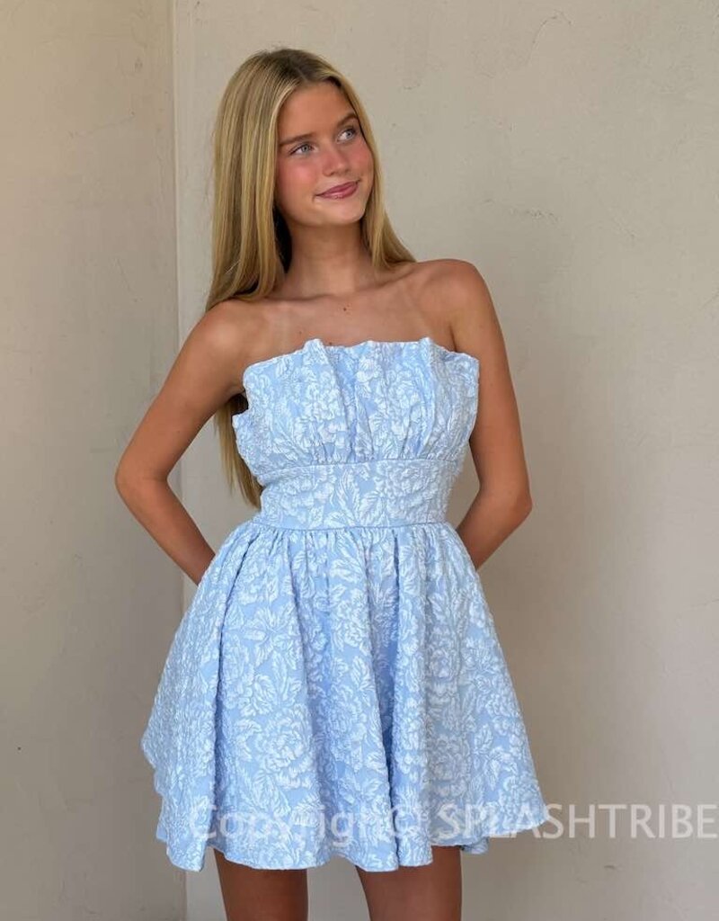 Georgia Strapless Jacquard Mini Dress