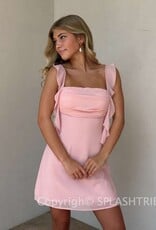 Chiffon Ruffle Frill Strap Open Back Mini Dress
