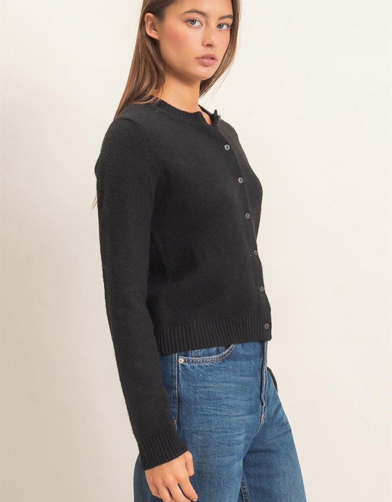 Basic Crewneck Cardigan Sweater