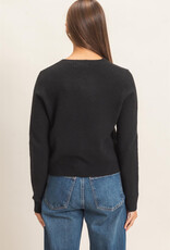 Basic Crewneck Cardigan Sweater