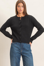 Basic Crewneck Cardigan Sweater