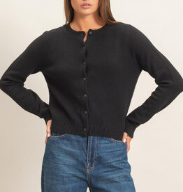 Basic Crewneck Cardigan Sweater