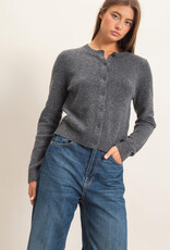 Basic Crewneck Cardigan Sweater