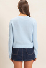 Basic Crewneck Cardigan Sweater
