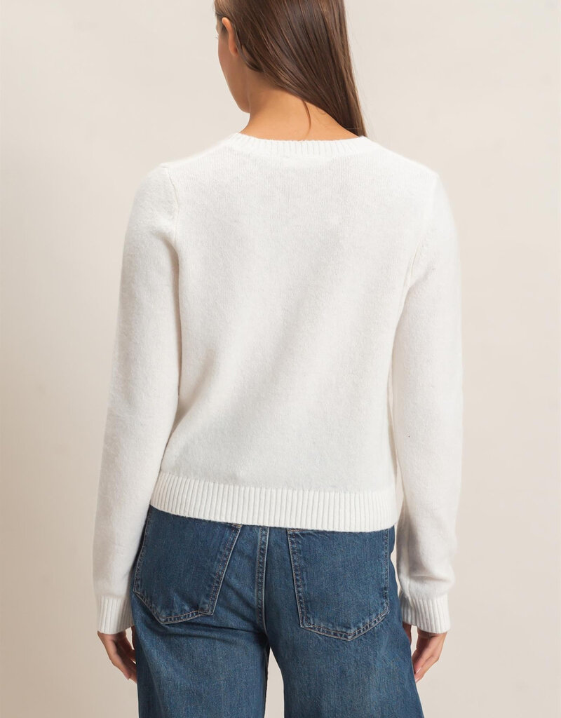 Basic Crewneck Cardigan Sweater