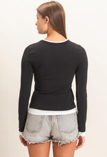 Layered Look Long Sleeve Top