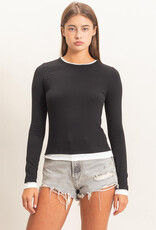 Layered Look Long Sleeve Top