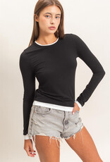 Layered Look Long Sleeve Top