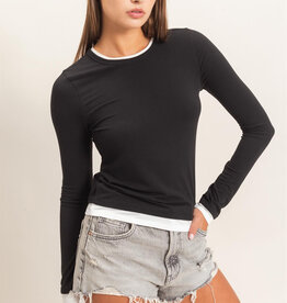 Layered Look Long Sleeve Top