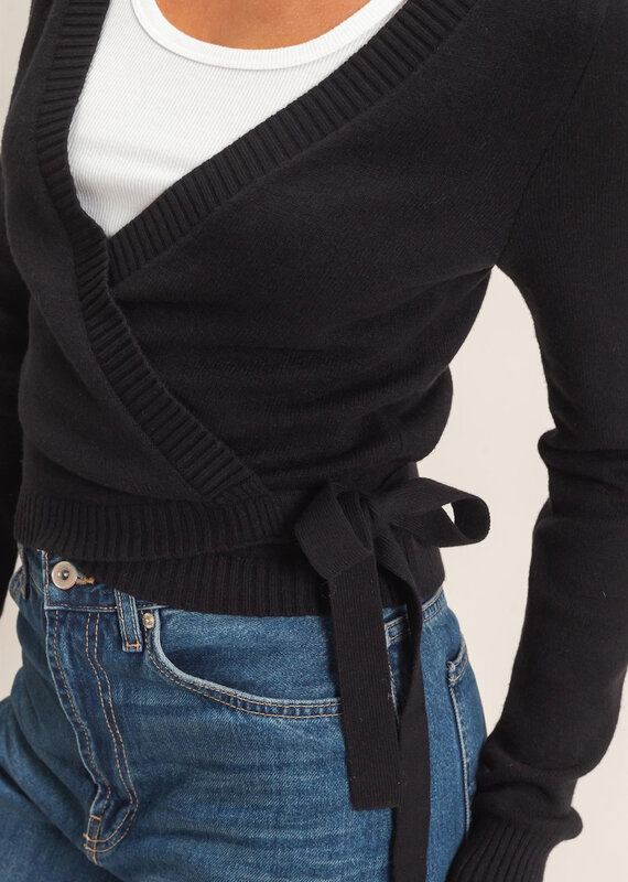 Wrap Knit Long Sleeve Sweater