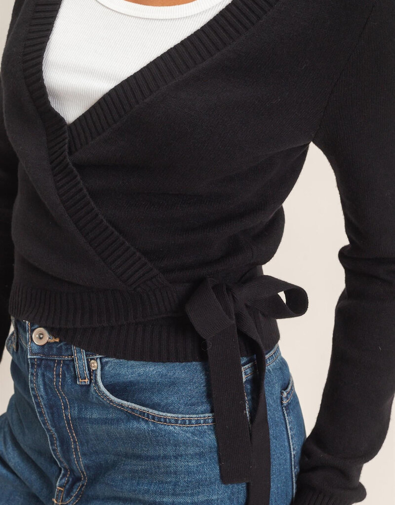 Wrap Knit Long Sleeve Sweater