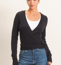 Wrap Knit Long Sleeve Sweater