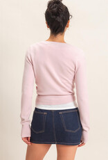 Wrap Knit Long Sleeve Sweater