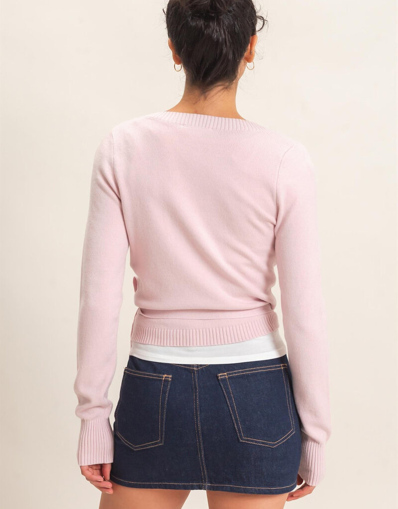 Wrap Knit Long Sleeve Sweater