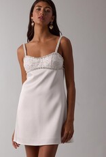 Satin Embellished Bust Mini Dress