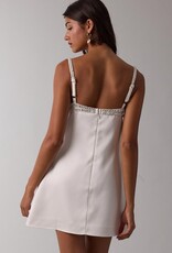 Satin Embellished Bust Mini Dress