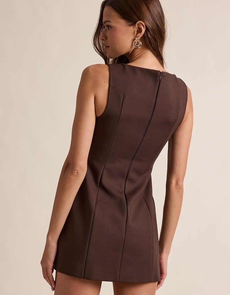 Katie Boat Neck Sleeveless Mini Dress
