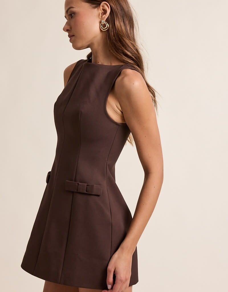 Katie Boat Neck Sleeveless Mini Dress