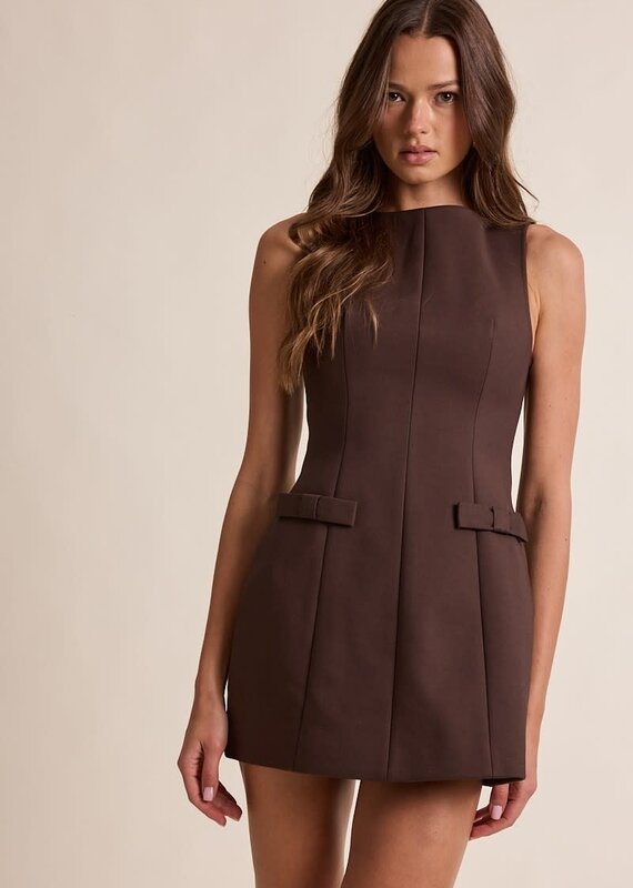 Katie Boat Neck Sleeveless Mini Dress