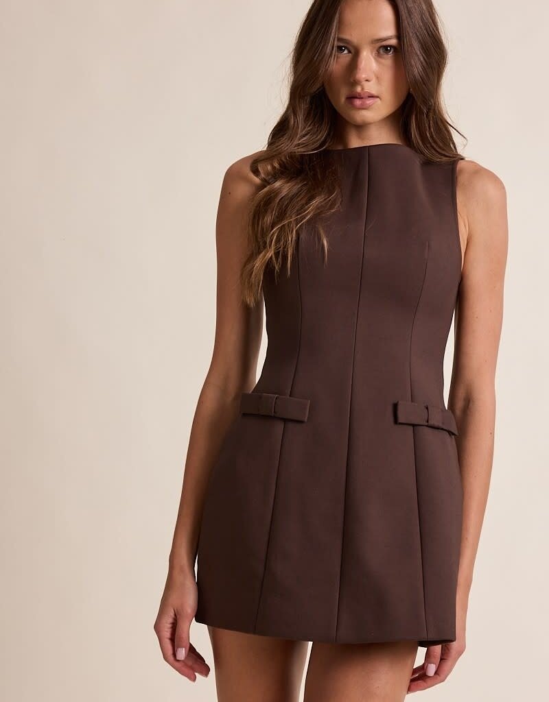 Katie Boat Neck Sleeveless Mini Dress