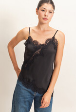 Bresler Satin Lace Asymmetrical Cami Top
