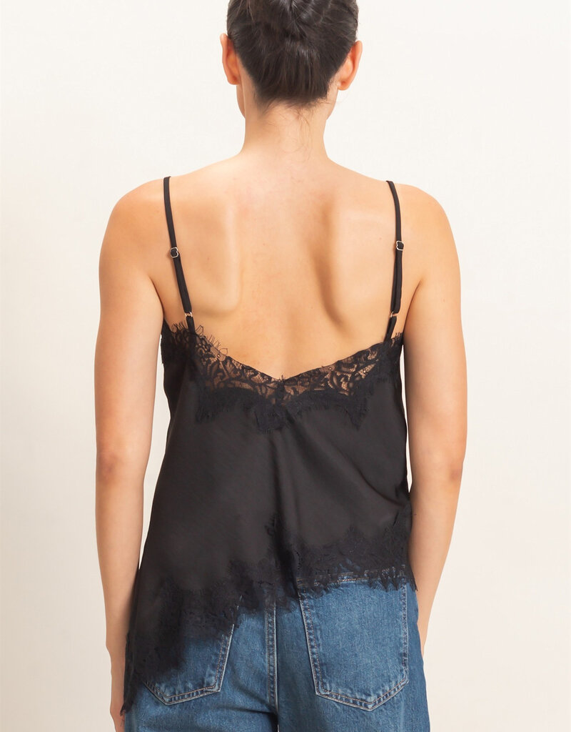 Bresler Satin Lace Asymmetrical Cami Top
