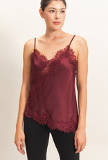 Bresler Satin Lace Asymmetrical Cami Top
