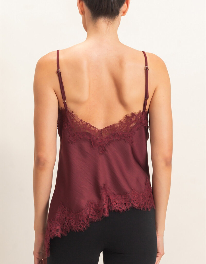 Bresler Satin Lace Asymmetrical Cami Top