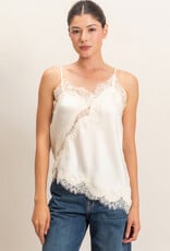 Bresler Satin Lace Asymmetrical Cami Top