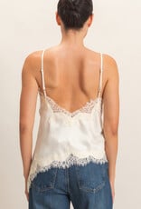 Bresler Satin Lace Asymmetrical Cami Top