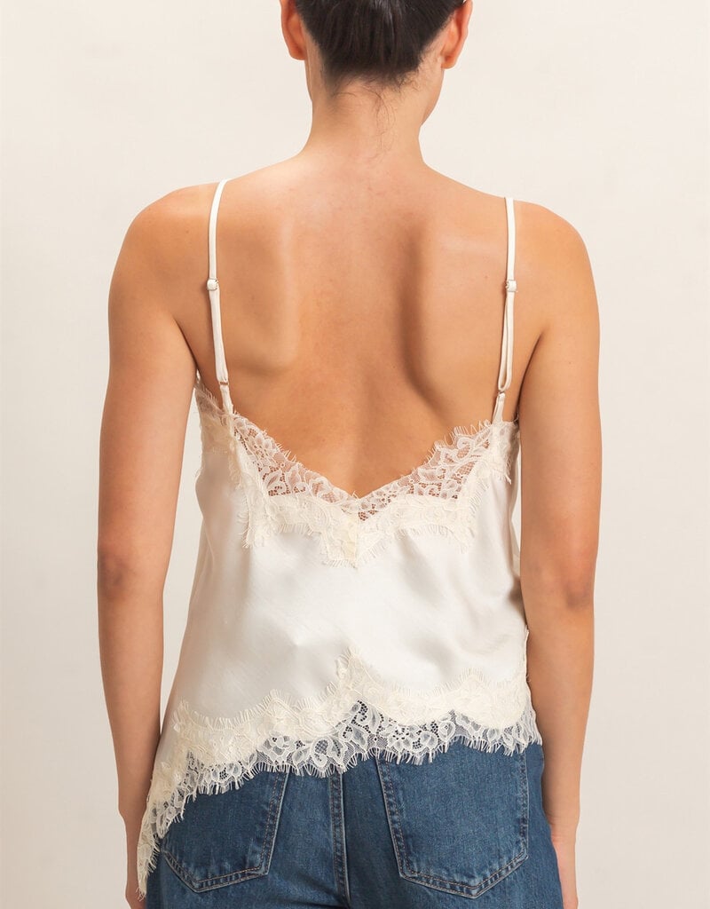 Bresler Satin Lace Asymmetrical Cami Top
